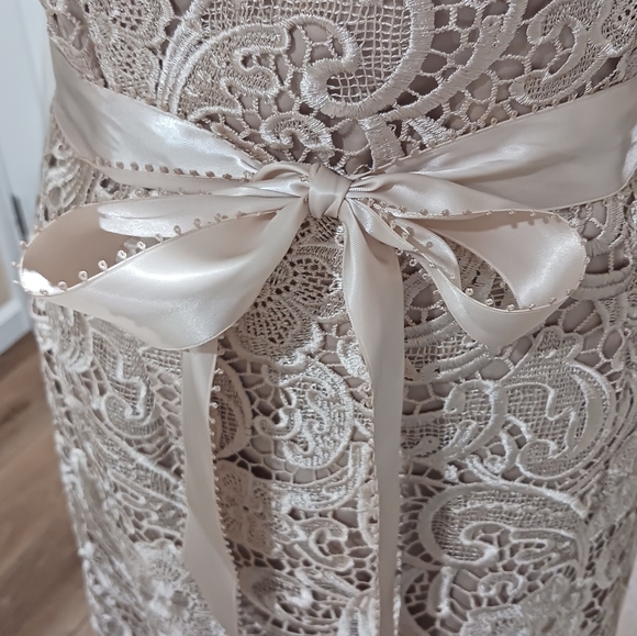 Adrianna Papell Lace Strapless Cocktail Sheath Dress - Picture 7 of 14